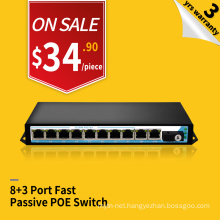 High performance 100Mbps passive 8 port 12v 24v poe switch with IPC AP